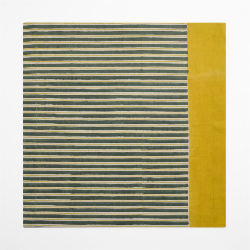 Block Print Stripe Linen Cotton Dinner Napkin, Set of 4 - image 2 of 3