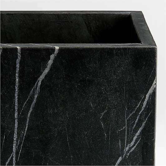 Bleecker Black Marble Trash Can