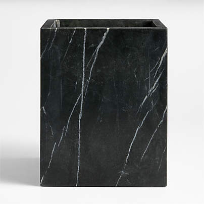 Bleecker Black Marble Trash Can