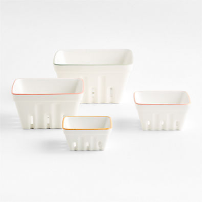 View Bloom Ceramic Nesting Berry Box Colanders, Set of 4 details