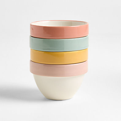 View Bloom Ceramic Pinch Bowls, Set of 4 details