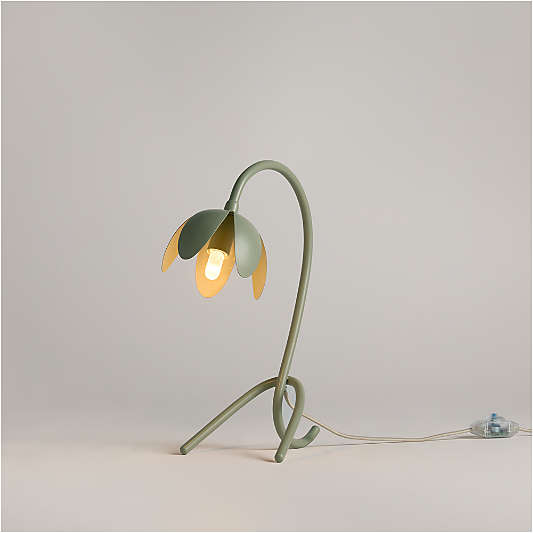 Bloom Sage Green Floral Kids Table Lamp