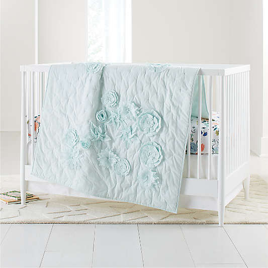 Blooming Floral Mint Baby Quilt