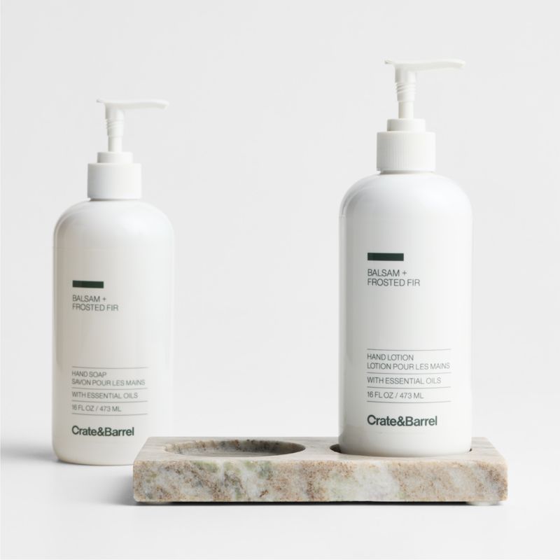 Balsam + Frosted Fir Hand Soap and Lotion Set with Tuscan Marble Caddy - image 1 of 2