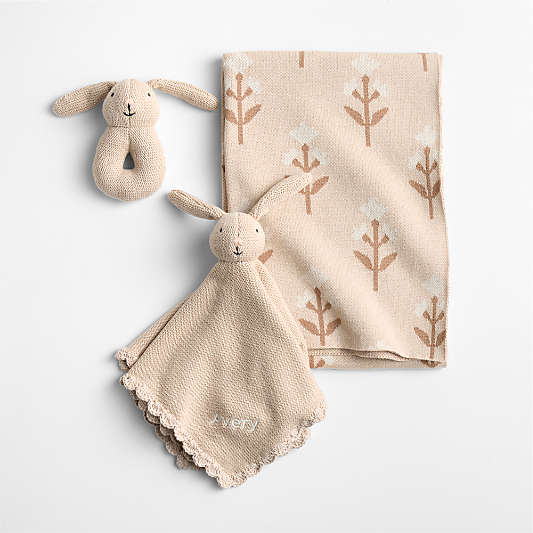 Blossom Bunny 3-Piece Baby Stroller Blanket Gift Set