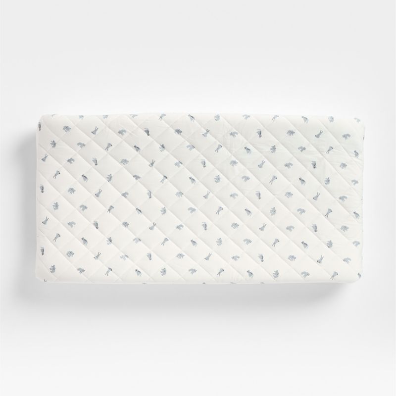 Baby's First Blue Animal Organic Cotton Heathered Jersey Baby Changing Pad Cover - image 1 of 2