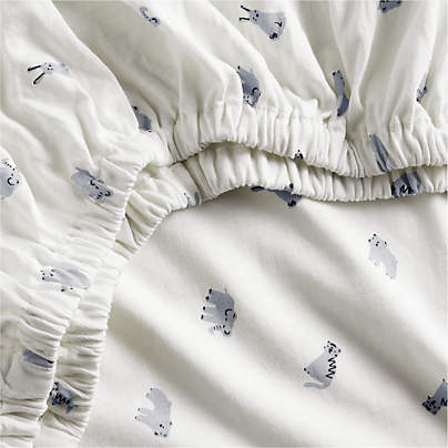 Comfy Tee Critter Cuddle Blue 100% Organic Cotton Jersey Baby Crib Fitted Sheet