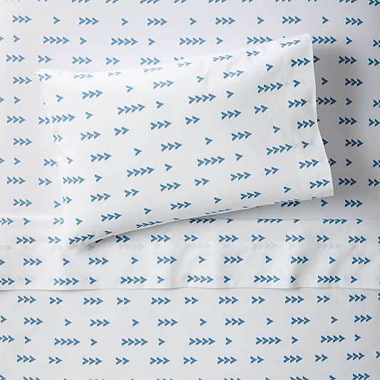 Organic Blue Arrow Toddler Sheet Set