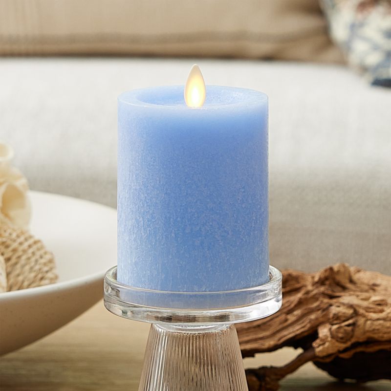 Cornflower Blue Flicker Flameless 3x4" Pillar Candle - image 4 of 5