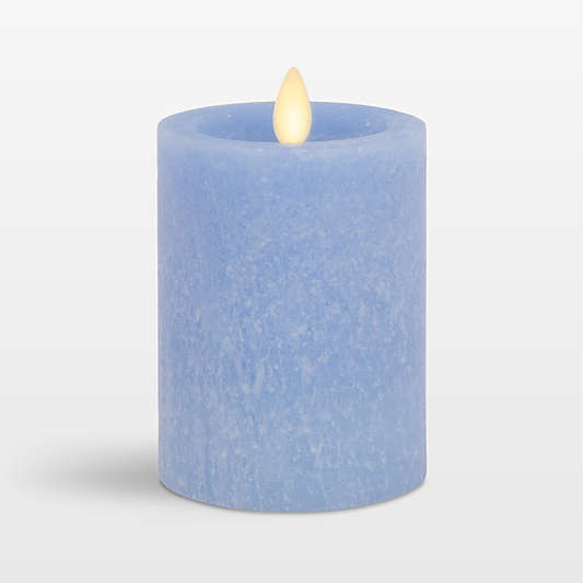 Cornflower Blue Flicker Flameless 3x4" Pillar Candle