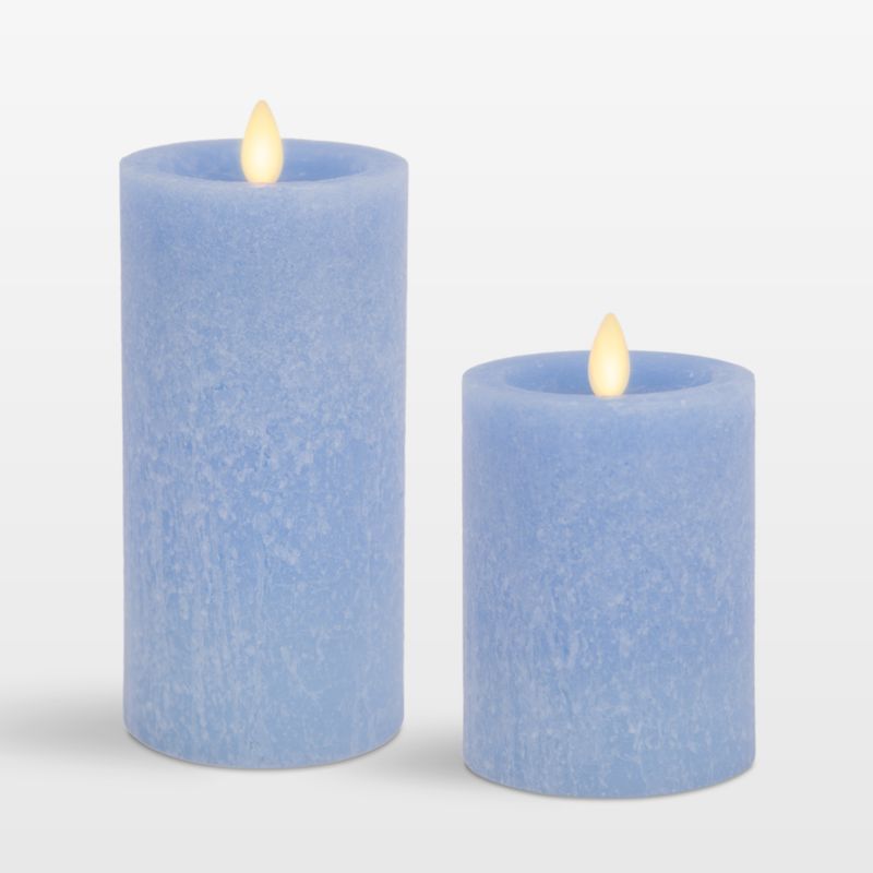 Cornflower Blue Flicker Flameless 3x6" Pillar Candle - image 1 of 5