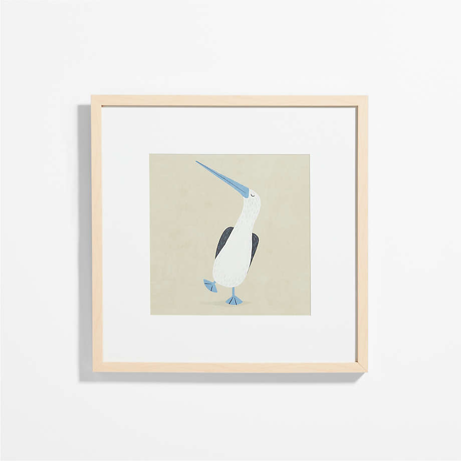 Blue Footed Bird Framed Wall Art Print + Reviews | Crate & Kids