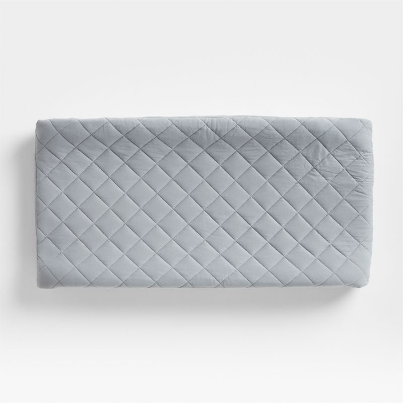 Baby's First Blue Organic Cotton Heathered Jersey Baby Changing Pad Cover - image 1 of 2