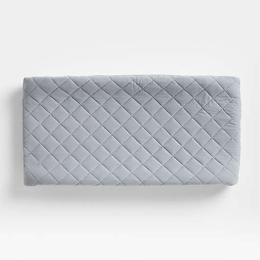 Comfy Tee Whisper Solid Blue 100% Organic Cotton Jersey Baby Changing Pad Cover