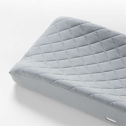 Comfy Tee Whisper Solid Blue 100% Organic Cotton Jersey Baby Changing Pad Cover