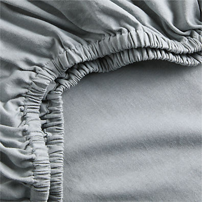 View Baby's First Blue 100% Organic Cotton Heathered Jersey Baby Crib Fitted Sheet details