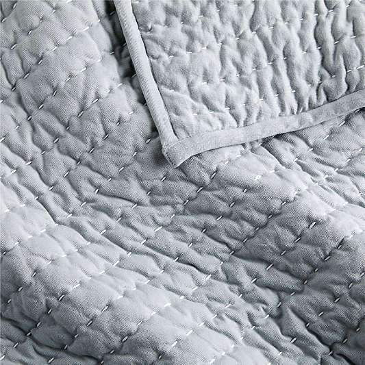 Comfy Tee Stitched Blue 100% Organic Cotton Jersey Crib Quilt
