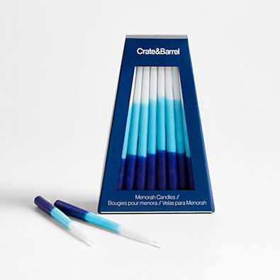 View Blue Ombre Menorah Candles, Set of 45 details