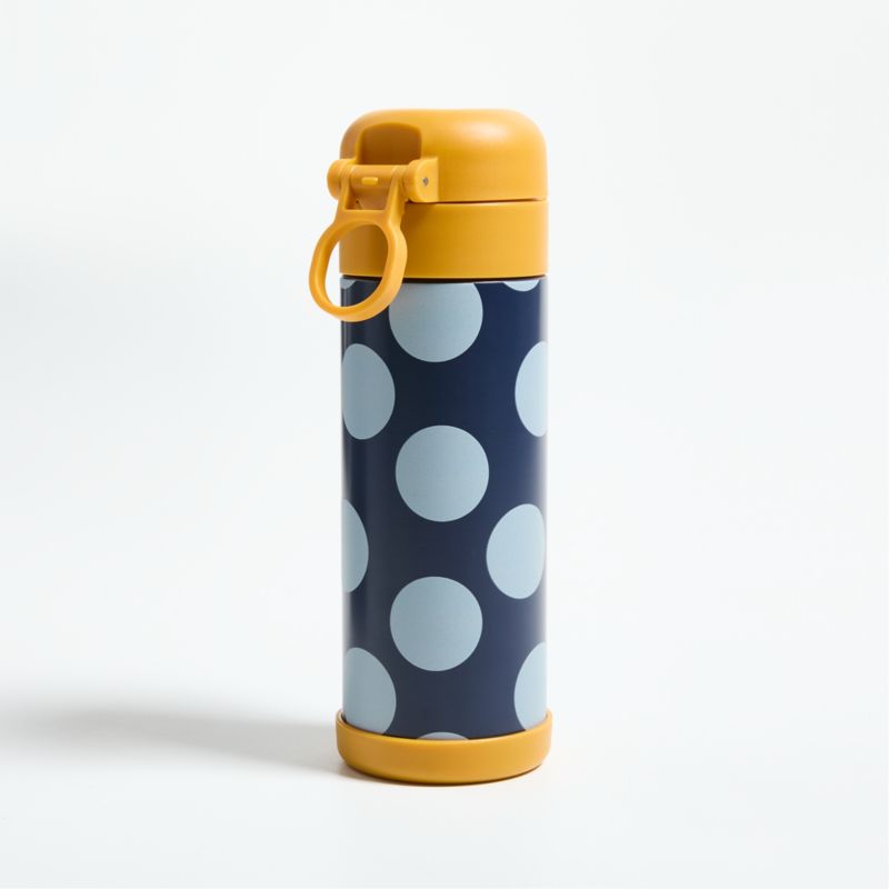 Polka Dot Insulated Stainless Steel Kids Water Bottle with Straw and Leak-Proof Lid