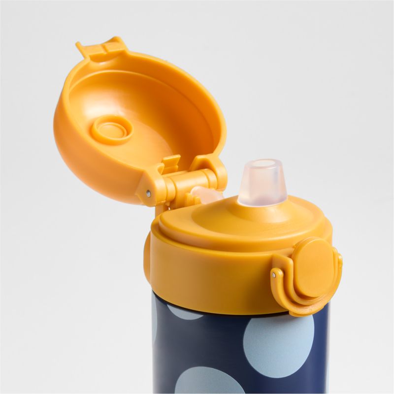 Polka Dot Insulated Stainless Steel Kids Water Bottle with Straw and Leak-Proof Lid