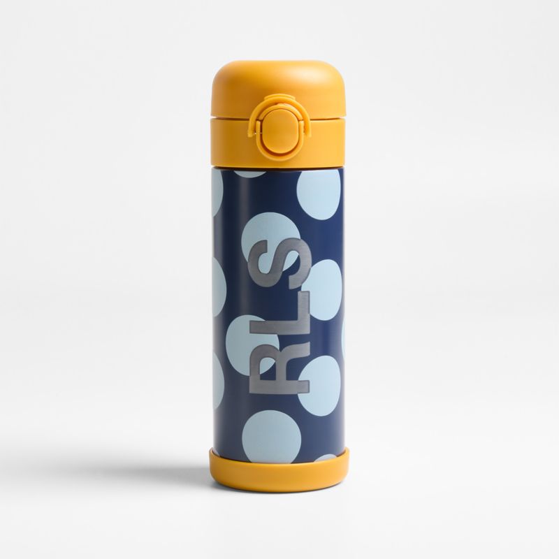 Viewing product image Blue Polka Dot Insulated Stainless Steel Kids Water Bottle with Straw and Leak-Proof Lid - image 1 of 8