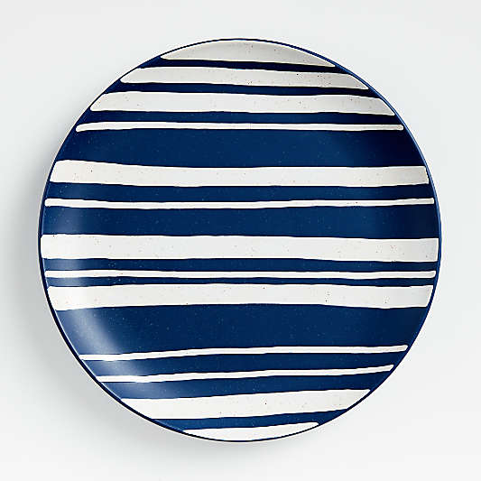 Blue Stripe Round Platter