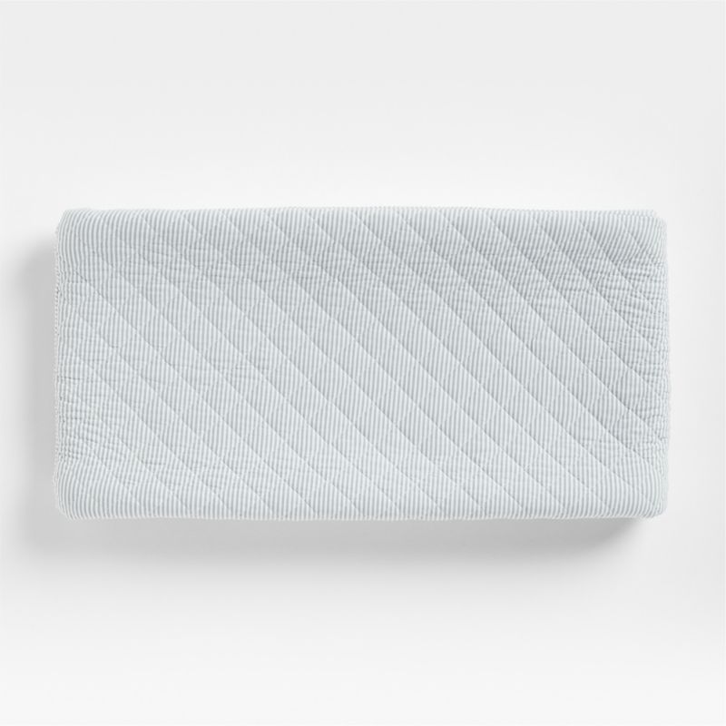 Baby's First Blue Stripe Organic Cotton Heathered Jersey Baby Changing Pad Cover - image 1 of 2