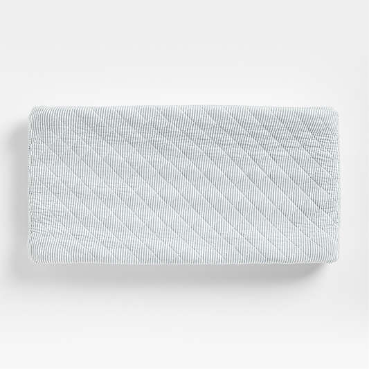 Comfy Tee Whisper Stripe Blue 100% Organic Cotton Jersey Baby Changing Pad Cover
