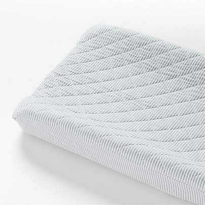Comfy Tee Whisper Stripe Blue 100% Organic Cotton Jersey Baby Changing Pad Cover