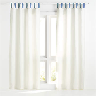 Blue Tab Muslin Curtain Panel Crate, Crate And Barrel Canada Shower Curtains