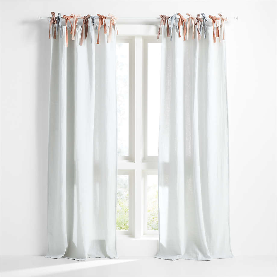 63" Tie Muslin Organic Cotton Curtain Panel