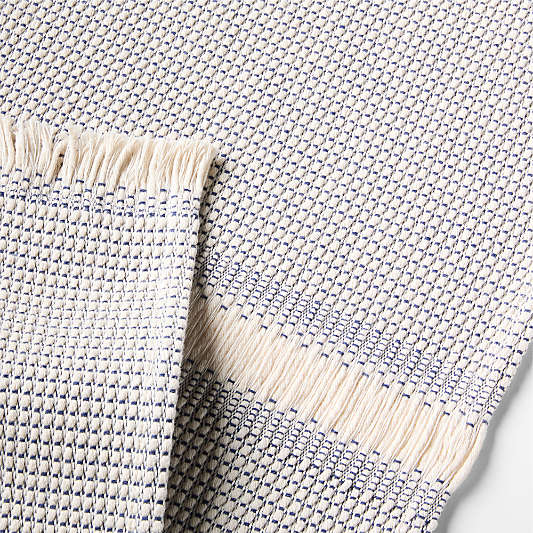 Blue Texture 90" Organic Cotton Table Runner