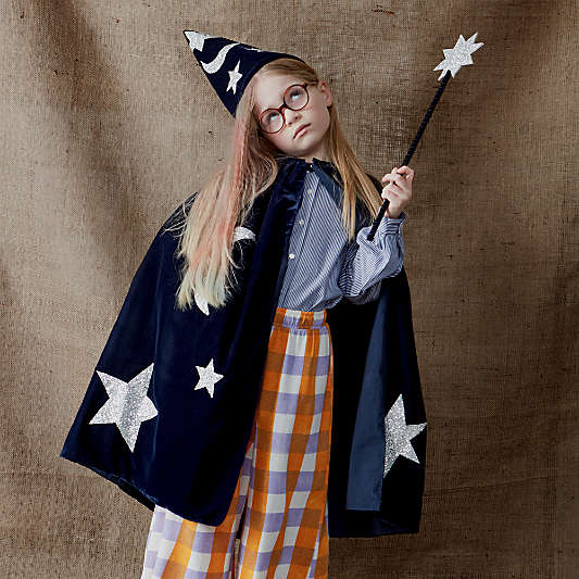 Meri Meri Blue Velvet Kids Wizard Costume
