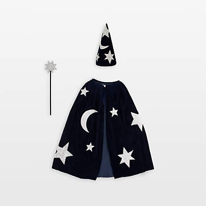 Meri Meri Blue Velvet Kids Wizard Costume