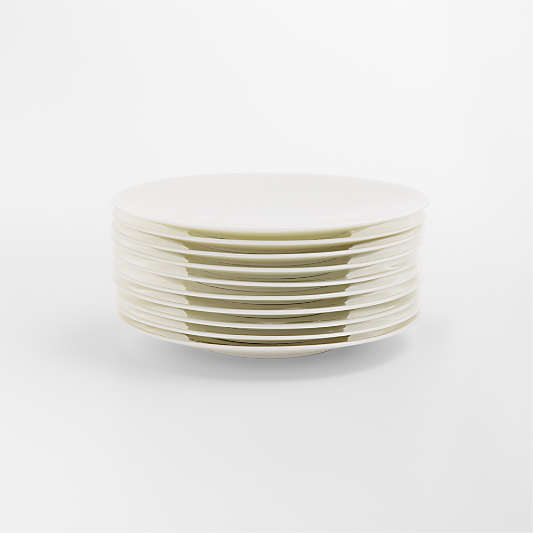 Bennett White Bone China Appetizer Plates, Set of 10