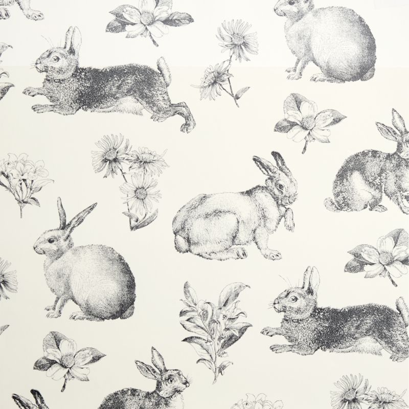 Bunny Meadow Charcoal Grey Wallpaper - image 3 of 4