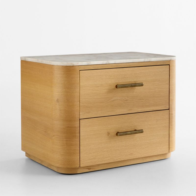 Doubles 30" Arabescato Marble and Oak Wood Nightstand by Venus Williams - image 1 of 5