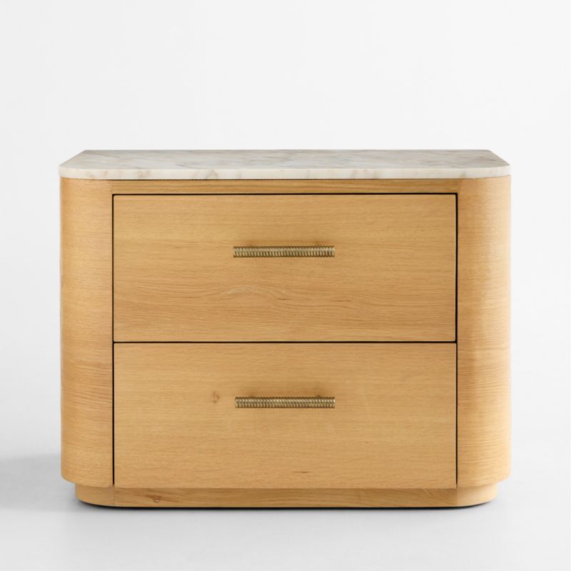 Viewing product image Doubles 30" Arabescato Marble and Oak Wood Nightstand by Venus Williams - image 1 of 6