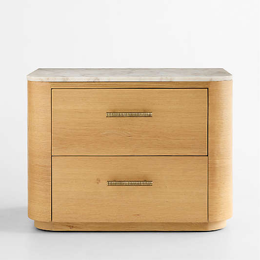 Doubles 30" Marble and Oak Wood Nightstand by Venus Williams