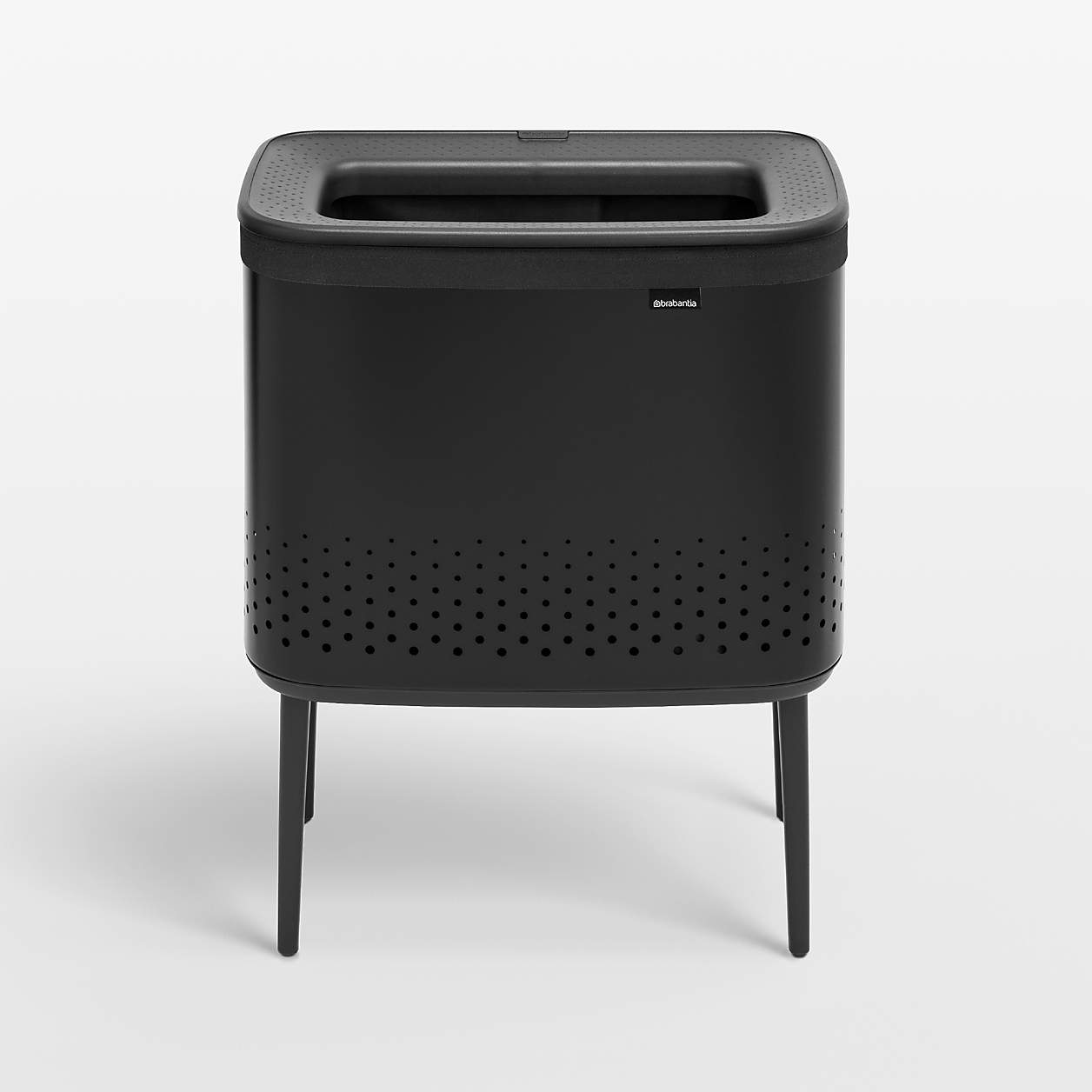 Brabantia Bo 60Liter Black Metal Laundry Hamper + Reviews Crate & Barrel