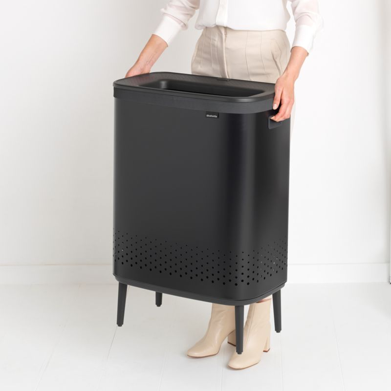 Brabantia Bo 23.8-Gallon Black Metal Divided Laundry Hamper - image 2 of 10