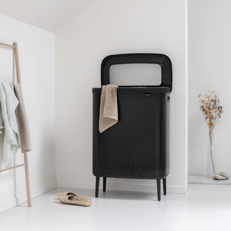 Brabantia Bo 23.8-Gallon Black Metal Divided Laundry Hamper - image 1 of 10