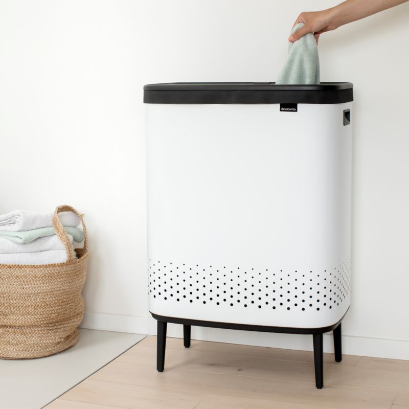 Brabantia Bo 23.8-Gallon White Metal Divided Laundry Hamper - image 1 of 10