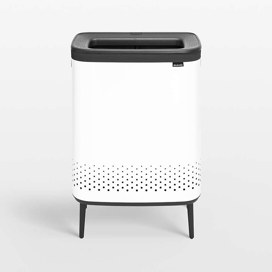 Brabantia Bo 45Liter White Metal Divided Laundry Hamper Crate & Barrel