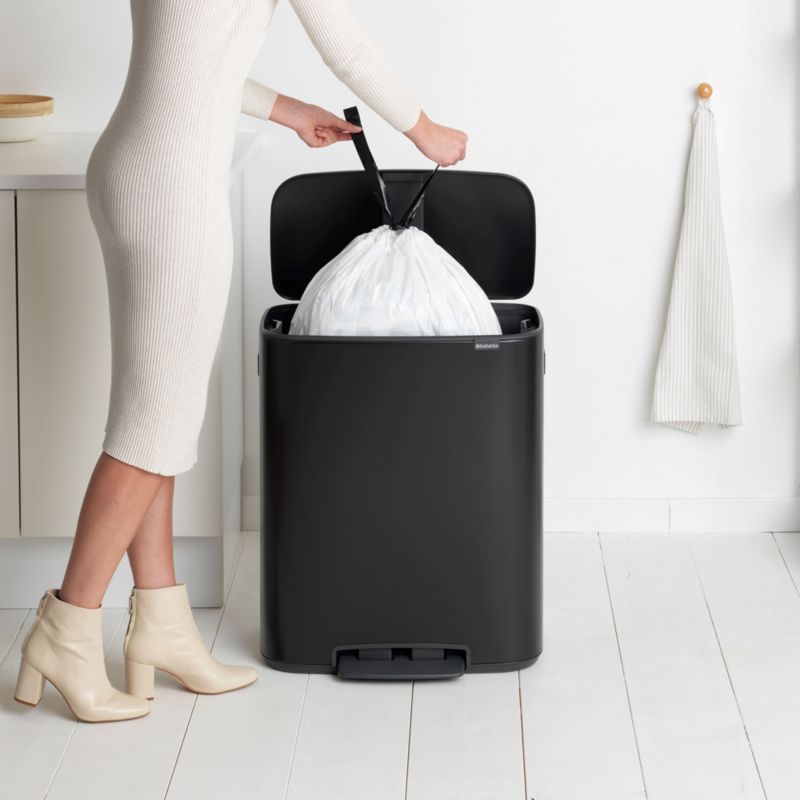 Brabantia Bo Step On Trash Can, Matte Black, 16 Gallon - image 1 of 8