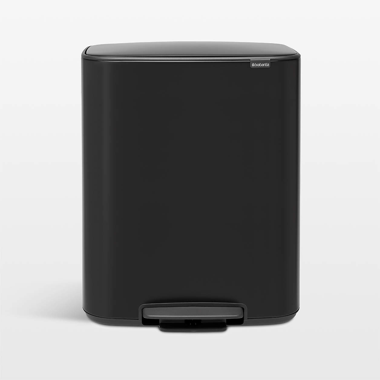 Brabantia 16 Gallon Matte Black Bo Step On Trash Can + Reviews Crate