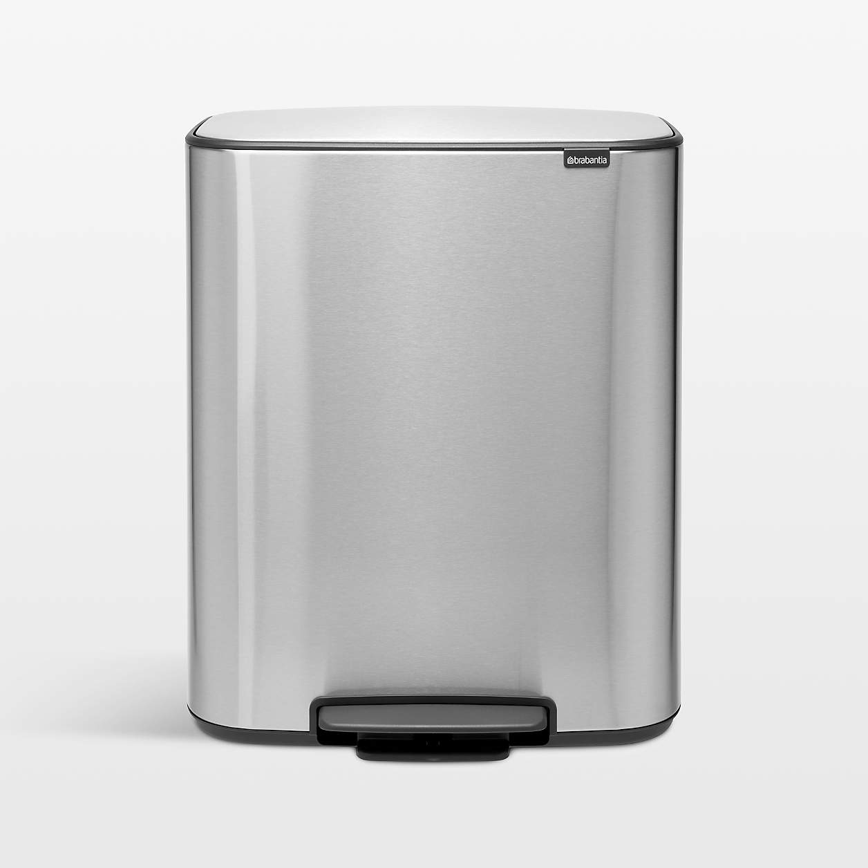 Brabantia 16 Gallon Matte Steel Bo Step On Trash Can, Fingerprint Proof