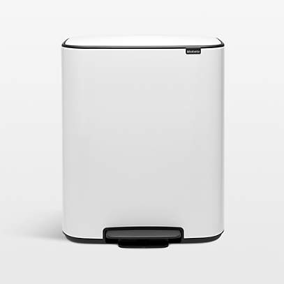 Bo 9 Gallon Dual Compartment Matte Black Steel Rectangular Recycling Touch  Top Trash Can