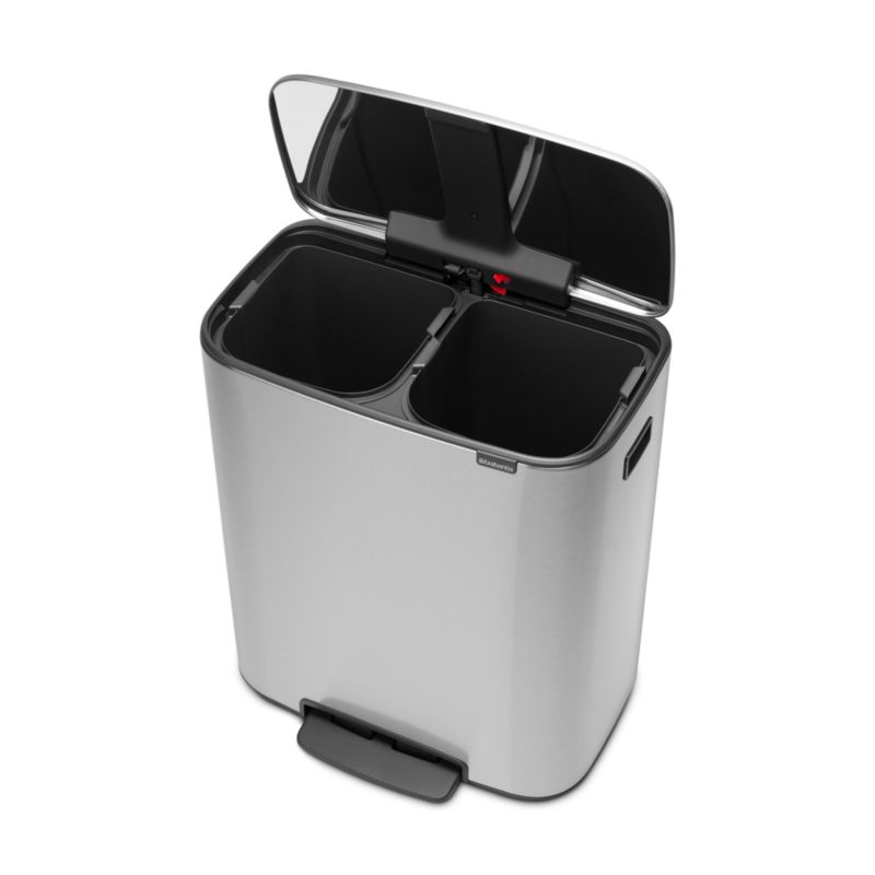 Brabantia Matte Steel Fingerprint Proof Bo Step On Dual Compartment Recycling Trash Can,  2 x 8 Gallon - image 8 of 10