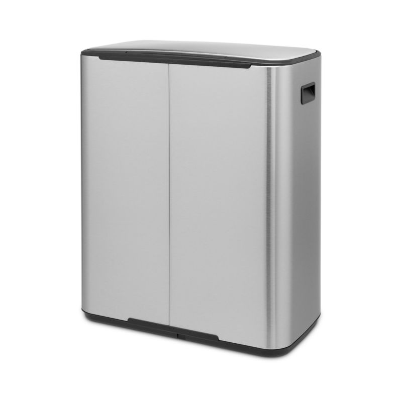 Brabantia Matte Steel Fingerprint Proof Bo Step On Dual Compartment Recycling Trash Can,  2 x 8 Gallon - image 7 of 10